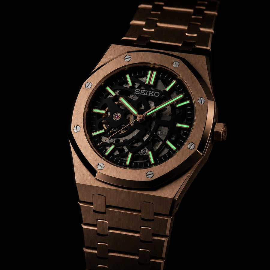 ROYAL SEIKOAK | ROSE GOLD SKELETON