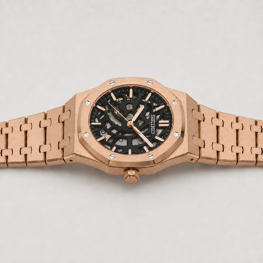 ROYAL SEIKOAK | ROSE GOLD SKELETON