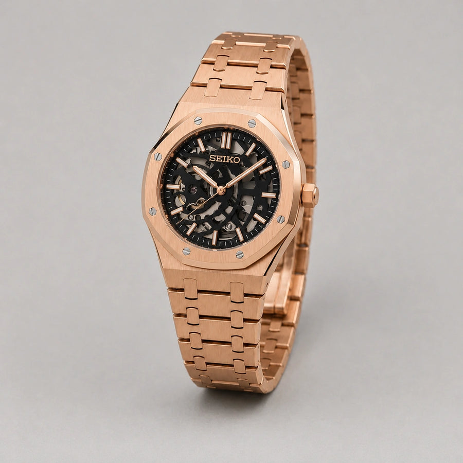 ROYAL SEIKOAK | ROSE GOLD SKELETON