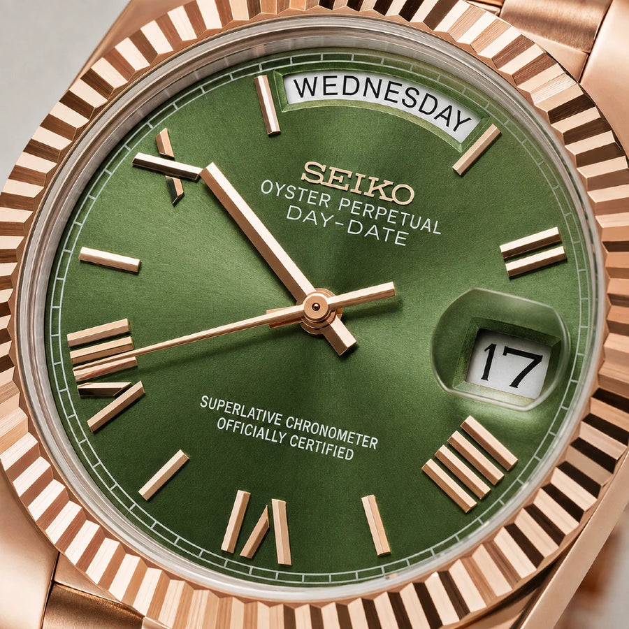 SEIKODATE | ROMAN GREEN ROSE GOLD
