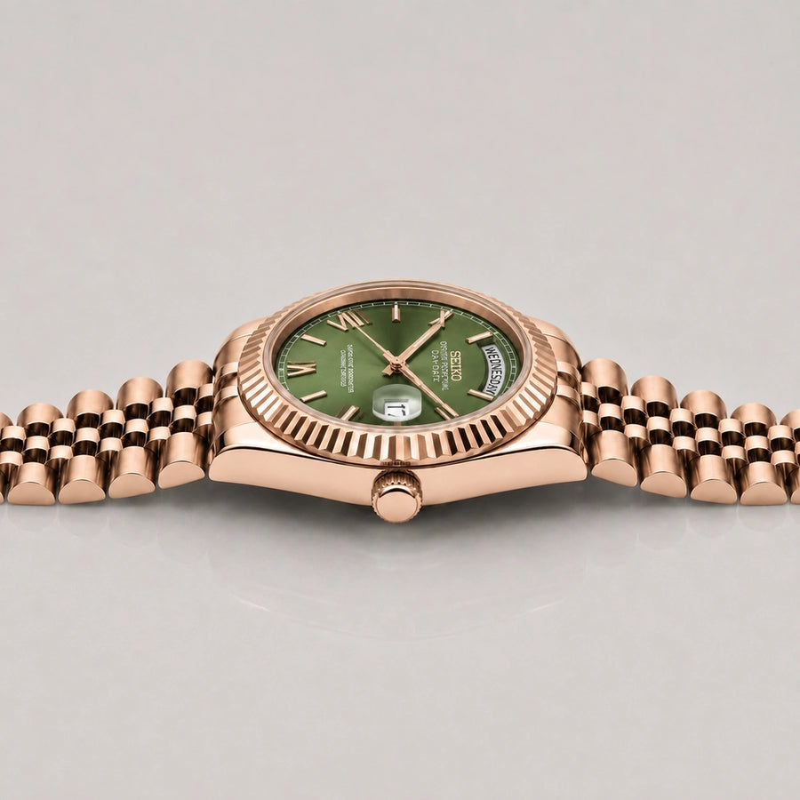 SEIKODATE | ROMAN GREEN ROSE GOLD