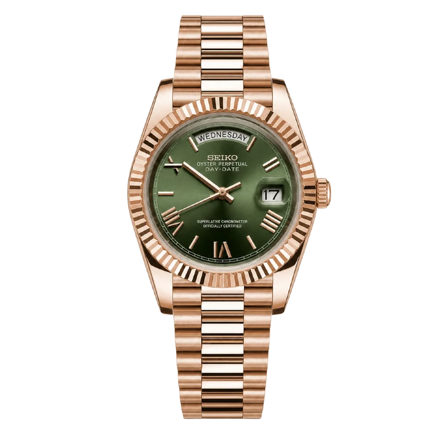 SEIKODATE | ROMAN GREEN ROSE GOLD